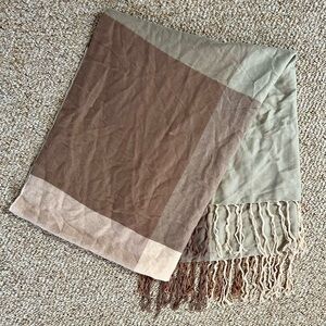 H&M Earth-Toned Scarf with Fringe